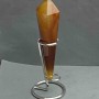 Souvenir-Bleistift konisch aus natürlichem Achat mit Geoden, 148 × 36 mm ± Gewicht 175 g, mit Ständer