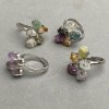Ring „Magie der Edelsteine“ – Sortiment unbehandelter Edelsteine (4–5 Blütenblätter) ohne Größe