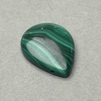 Anhänger Malachit Tropfenform 30×22 mm ± Seitenloch
