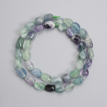 Fluorit-Facettierte Perlen 9-11×7-8 mm, Länge ca. 39 cm, auf Schnur