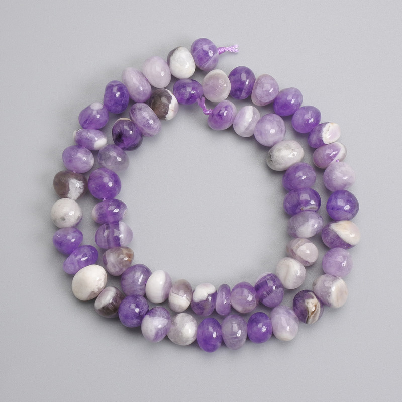Amethyst Chevron Rondell-Perlen, facettierte 8–9×9–11 mm, 5 mm ±, Länge ca. 39 cm, auf der Schnur
