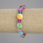 Armband aus Perlmuttmünzen, Durchmesser ca. 11,5 mm, facettierte Rondellen aus tschechischem Glas 8×6 mm, Länge ca. 18 cm, Stretch