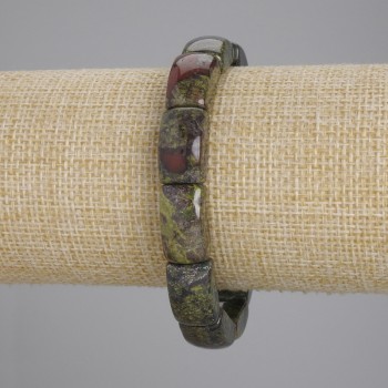 Armband aus Blut-Drachen-Jaspis, glatte Glieder, Durchmesser 16,5×10 mm ±, Länge ca. 18 cm ±, elastisch