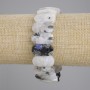 Adular-Armband, facettierte Glieder, Maße ca. 20 × 10 mm, Länge ca. 18 cm, elastische Basis