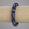 Sodalit-Zylinder-Perlenarmband, Durchmesser ca. 14×10 mm, Länge ca. 18 cm, Elastikband