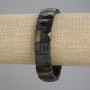 Armband aus Tigerauge und Falkenauge, facettierte Glieder, Durchmesser ca. 15 × 11 mm, Länge ca. 18 cm, Stretch