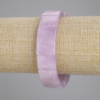 Armband aus natürlichem Kunzit – Gliederarmband, Durchmesser ca. 16 × 12 mm, Länge ca. 18 cm, Stretcharmband