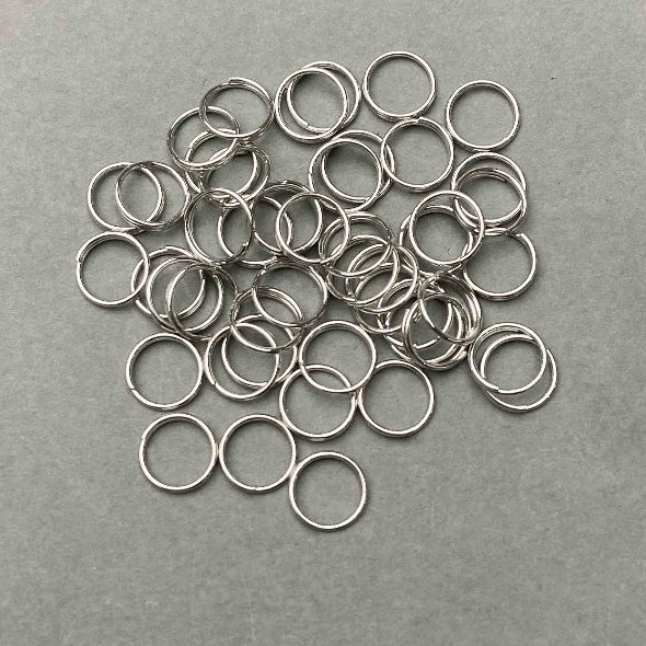 Feder-Verbindungsring, Durchmesser 8 mm, silberfarbenes Metall, Verpackung 1 kg