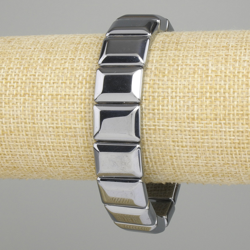 Terahertz-Armband mit Gliedern, Durchmesser 16×12 mm, Länge ca. 18 cm, elastische Basis