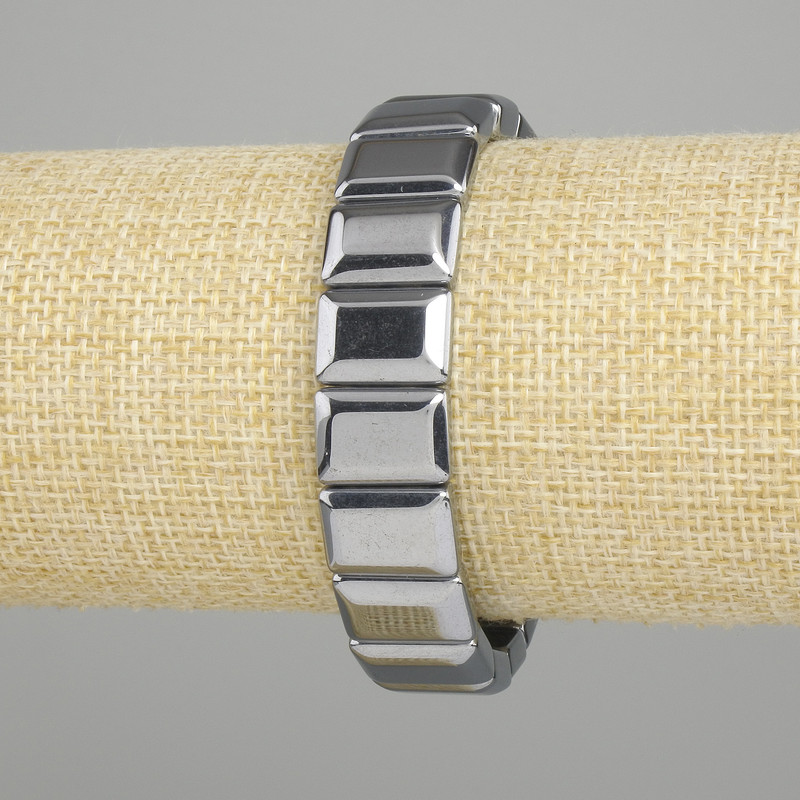 Terahertz-Gliederarmband, Durchmesser ca. 14×10 mm, Länge ca. 18 cm, Stretch