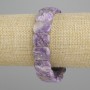 Armband aus natürlichem Charoit, glatte Glieder, Durchmesser 16 × 12 mm, Länge ca. 18 cm, elastisches Band