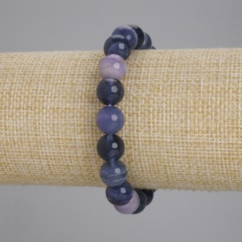Armband aus Fluorit – glatte Kugeln 9 mm, Länge 18 cm (Elastikband)