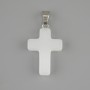 Anhänger Kreuz Weißer Quarz 25×18 mm ±, Länge ca. 35 mm ±