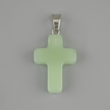Anhänger Kreuz aus Nephrit 25×18 mm±, Länge ca. 35 mm±