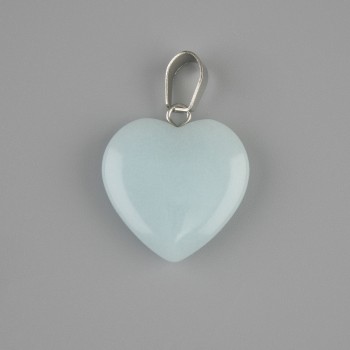 Herz-Anhänger Aquamarin 20×20 mm ±, Länge ca. 28 mm
