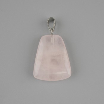 Anhänger aus Rosenquarz, Trapezform, 17×21 mm, Länge ca. 30 mm