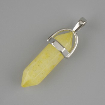 Anhänger aus gefärbtem Glas, sechseckiger Kristall, 30×8×41 mm