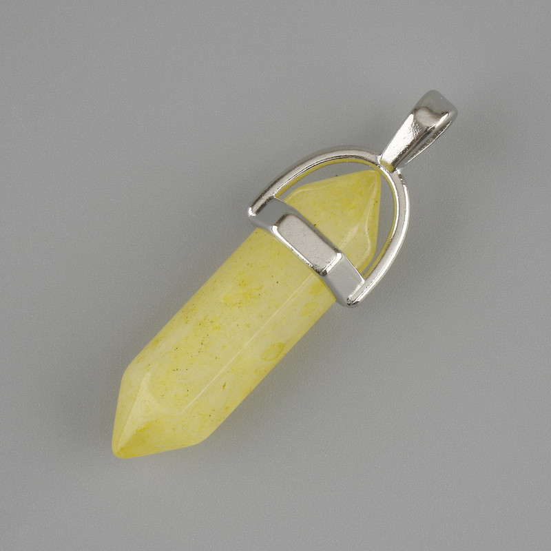 Anhänger aus gefärbtem Glas, sechseckiger Kristall, 30×8×41 mm