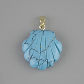 Anhänger Muschel Türkis 22 × 22 mm, Länge ca. 30 mm