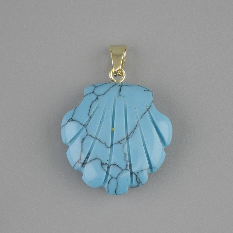 Anhänger Muschel Türkis 22 × 22 mm, Länge ca. 30 mm