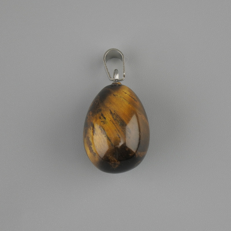 Tropfenanhänger aus Tigerauge 18×13 mm, Länge ca. 26 mm