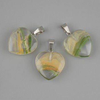 Anhänger Herz (transparent Harz) 21×21×30 mm+