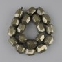 Pyrit-Facettenperlen 20–21 × 15–17 mm, Länge ca. 39 cm, auf Schnur