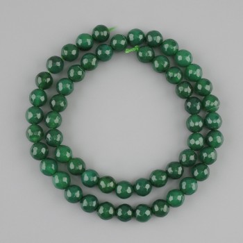 Chrysopras-Kugeln, facettiert, Durchmesser ca. 8 mm, Länge ca. 42 cm, auf einer Schnur