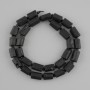 Turmalin Sherl facettiert, Perlen, Durchmesser ca. 10 mm, Größen 5–12 × 7–7,5 mm, Seed-Beads 3 mm, Länge 39 cm