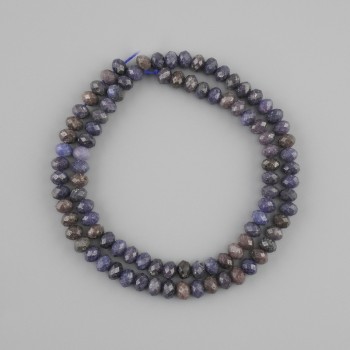 Perlen aus Saphir, Naturstein, facettierte Rondellperlen, Durchmesser 5×4 mm, Länge 39 cm ±