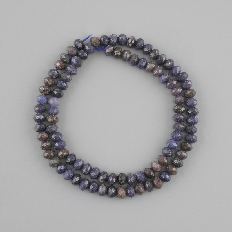 Perlen aus Saphir, Naturstein, facettierte Rondellperlen, Durchmesser 5×4 mm, Länge 39 cm ±