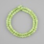 Chrysolith-Perlen (Olivin), facettierte Würfel, Kantenlänge 5×5 mm ±, Fadenlänge ca. 38 cm ±