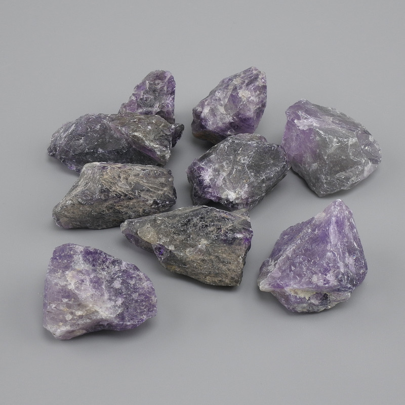 Unbehandelter Amethyst Naturstein, Durchmesser 28-40×20-25×14-22 mm ± (Sortimentsgröße) (Preis pro 100 g)