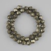 Pyrit-Perlen, facettierte, 8–8,5 × 7–8 mm, Länge ca. 35 cm, auf Schnur