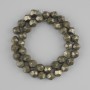 Pyrit-Perlen, facettierte, 8–8,5 × 7–8 mm, Länge ca. 35 cm, auf Schnur