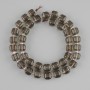 Perlen aus Rauchquarz, facettierte Würfel 8×8 mm ±, Rocailles 3 mm ±, Länge ca. 36 cm, auf Faden