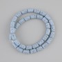 Blaue Lavaperlen Zylinderform, Ø 10×6 mm, +/- auf Schnur, Länge 38 cm