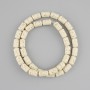 Beige Lava-Perlen Zylinder, Maße 10×6 mm, auf Faden, Länge 38 cm ±