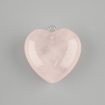 Anhänger Herz aus Rosenquarz 30×30 mm+