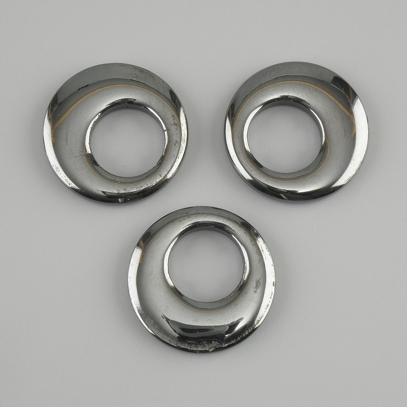 Anhänger Donut (Bagel) Hämatit, Durchmesser 22×3–3,5 mm ±, Lochdurchmesser 11 mm ±