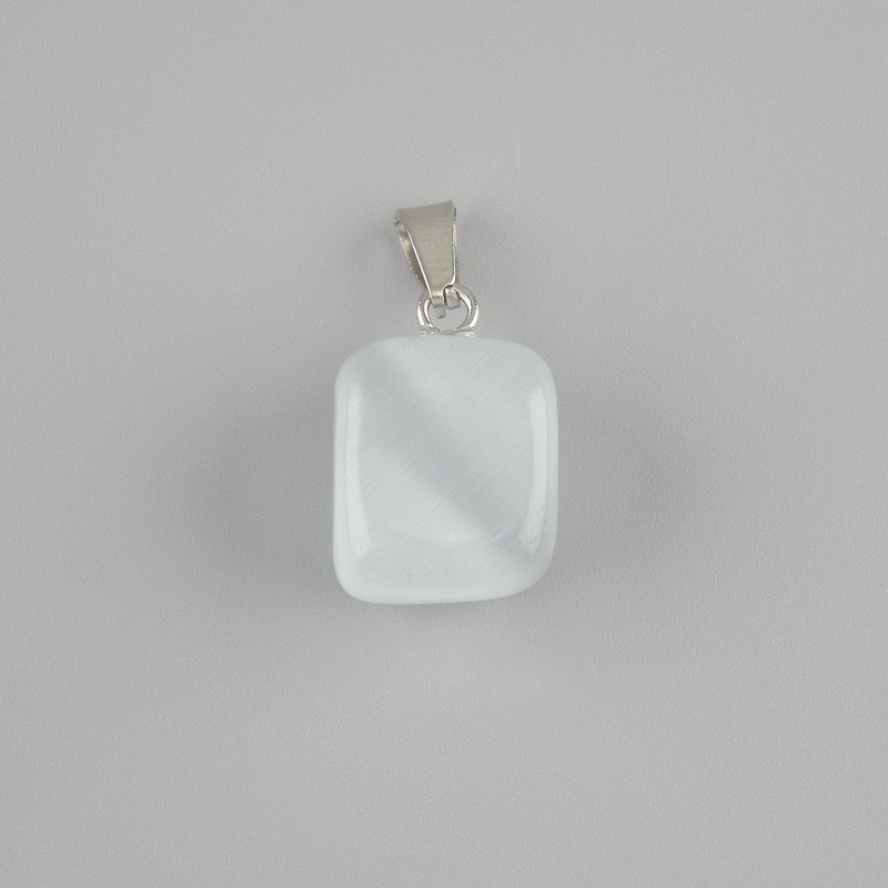 Totem-Anhänger aus Katzenauge, Blockform 14×11×11 mm, Länge ca. 23 mm, assortiert