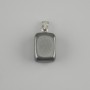Anhänger Totem aus Hämatit, Blockform, 14 × 11 × 11 mm, Länge ca. 23 mm, assortierte Größen