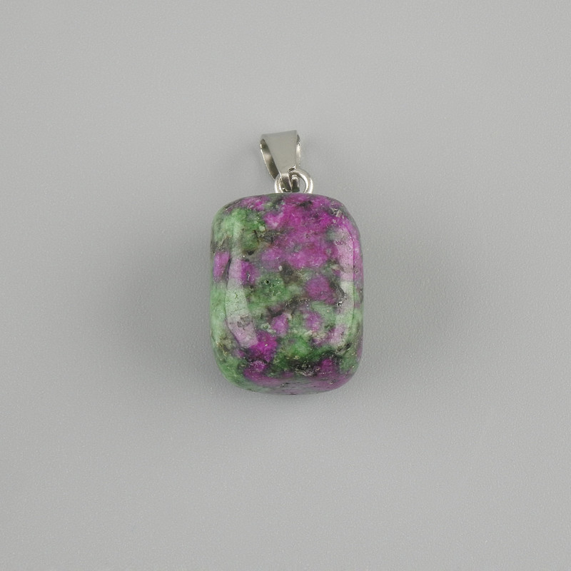 Anhänger Totem aus Zoisit, Block 14×11×11 mm ±, Länge ca. 23 mm ±, Größen im Sortiment