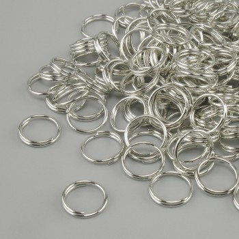 Federring mit Federmechanismus, Durchmesser 8 mm, silberfarbenes Metall, Verpackung 20 g