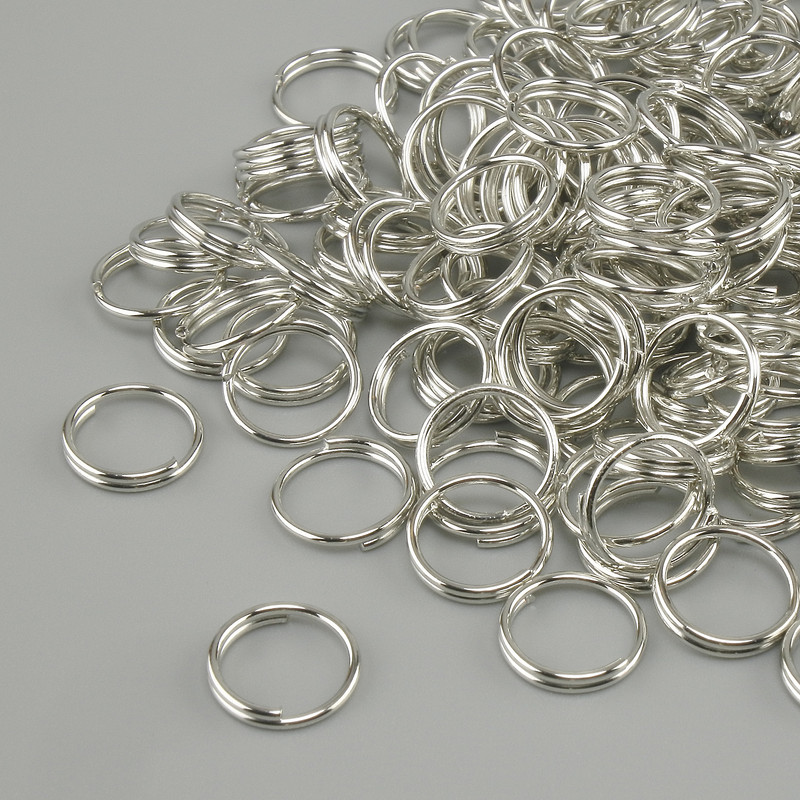 Federring mit Federmechanismus, Durchmesser 8 mm, silberfarbenes Metall, Verpackung 20 g