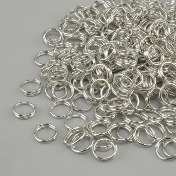 Federring mit Federmechanismus, Ø 6 mm, silberfarbenes Metall, Verpackung 20 g