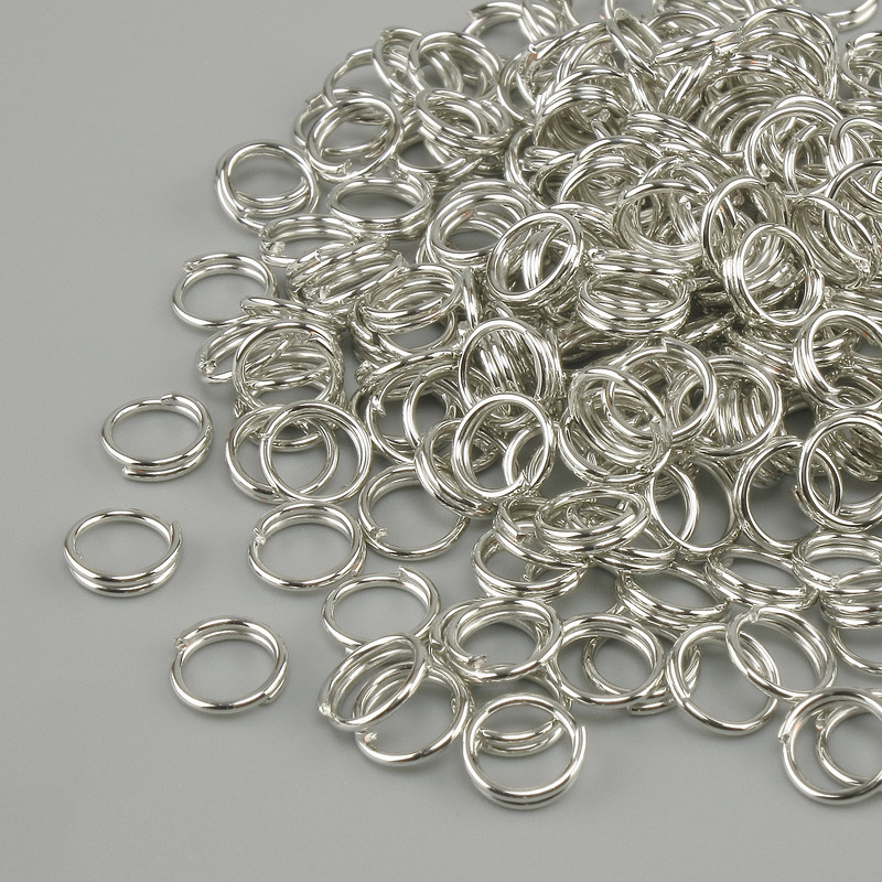 Federring mit Federmechanismus, Ø 6 mm, silberfarbenes Metall, Verpackung 20 g