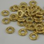 Perleinsatz – Gelbgold-Farbton, Ø ca. 8 mm, Lochdurchmesser ca. 4 mm, Verpackung ca. 20 g (~44 Stück)