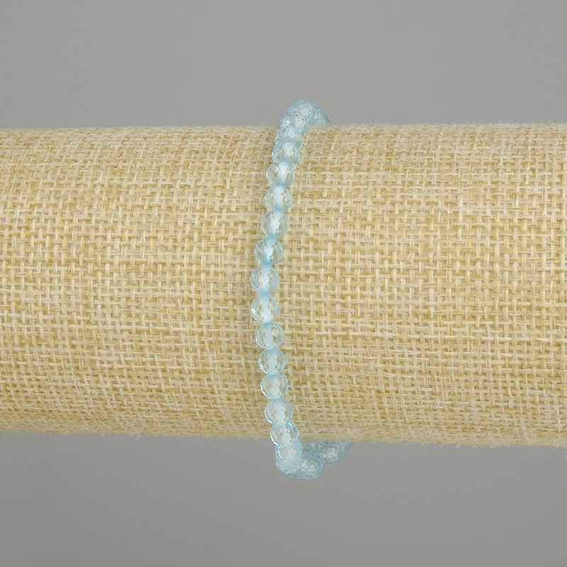 Armband Topas facettierte Kugeln, Durchmesser 4 mm +-, Länge 18 cm +- Stretch