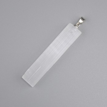 Anhänger Mineral Selenit unbehandelt 53×12 mm ±, Länge 64 mm ±